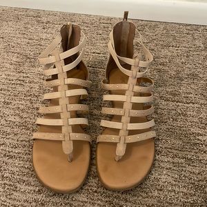 Neutral gladiator sandals, worn once!